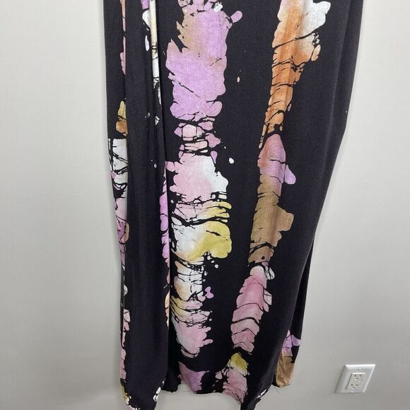 BUSAYO Collective Slip Dress Women Medium Black Purple Tie Dye Midi - Picture 7 of 16